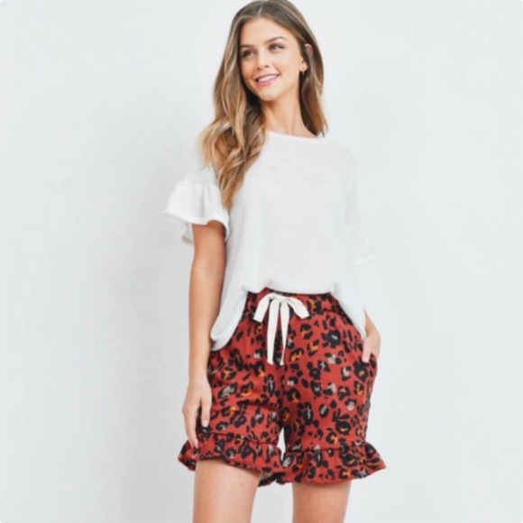 Leopard Shorts with Top Set NWT - Picture 3 of 3